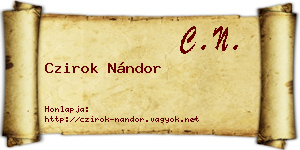 Czirok Nándor névjegykártya