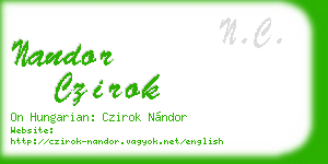 nandor czirok business card